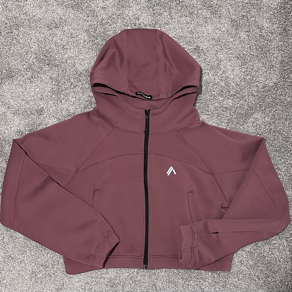 Alphalete Elements Crop Zip Jacket in Mauve 2XL - Picture 1 of 2